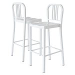 Navy Metal Bar Stool in White