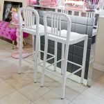 White Metal Bar Stool in our Showroom