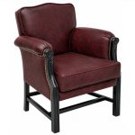 Gainsborough Arm Chair - Nevada Marble Oxblood Faux Leather - Front