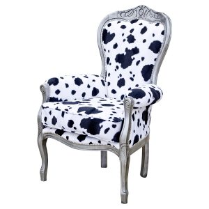 Crested Michael Lounge Chair - Cow Print