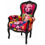 Crested Michael Lounge Chair - Marilyn Monroe Print