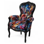 Crested Michael Lounge Chair - Splatterverse Print