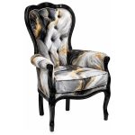 Three Arc Michael Lounge Chair - Velvet Print