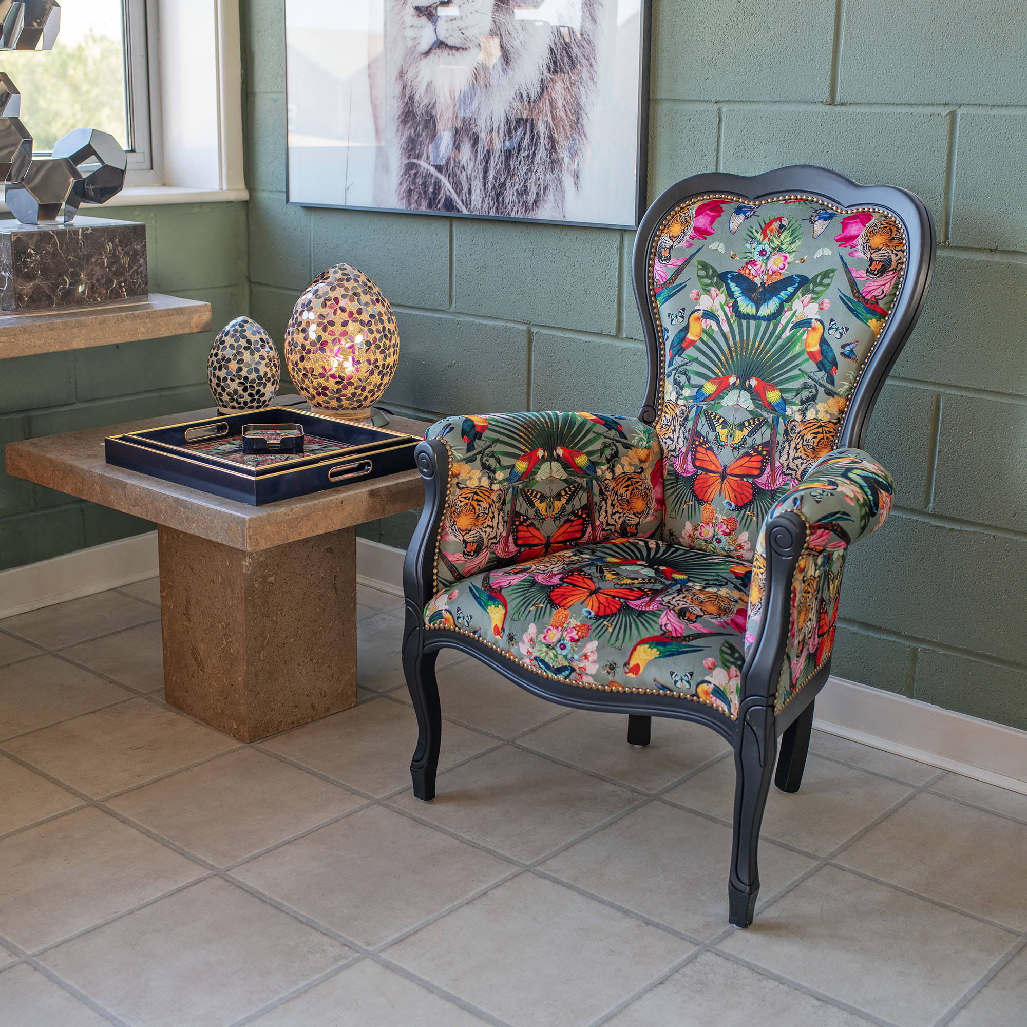 Myrtle and Mary Three Arc Michael Arm Chair in our Showroom