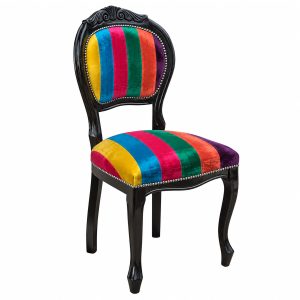 Crested Spoonback Dining Chair - Blackpool Rock Velvet