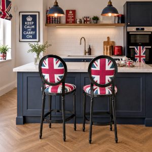 Georgian Bar Stools Union Jack Design - Lifestyle