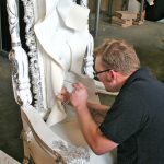 Traforata Throne Chair being Upholstered