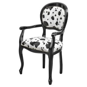 Spoonback Dining Carver - Cow Print Fabric