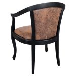 Heavy Smooth Open Arm Tub Chair - Brown Faux Leather - Back