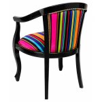 Heavy Smooth Open Arm Tub Chair - Rainbow Stripe - Back
