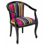 Heavy Smooth Open Arm Tub Chair - Rainbow Stripe