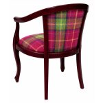 Heavy Smooth Open Arm Tub Chair - Tartan - Back