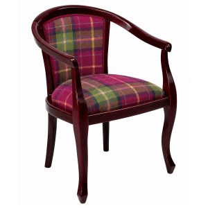 Heavy Smooth Open Arm Tub Chair - Tartan