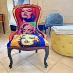 Marilyn Monroe Carved Nursing Chair in our Showroom