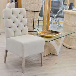 Clarice Bespoke Dining Chair in our Showroom