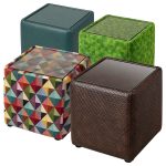 Glass Top Square Foot Stool