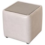 FU505 Glass Top Square Side Table Stool