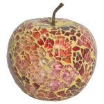Mosaic Glass Apple - Orange/Pink