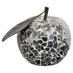 Mosaic Glass Apple With Leaf - Mirrored