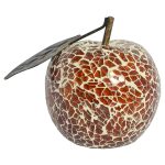 Mosaic Glass Apple With Leaf - Natural Orange