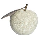 Mosaic Glass Apple With Leaf - White