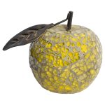 Mosaic Glass Apple With Leaf - Yellow