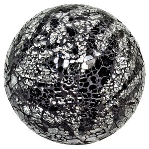 Mosaic Glass Ball - Silver & Black