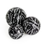 Mosaic Glass Ball - Silver & Black - Set of 3