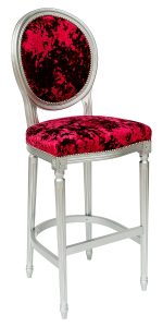 Georgian Round Back Bar Stool in Red Crush - Front