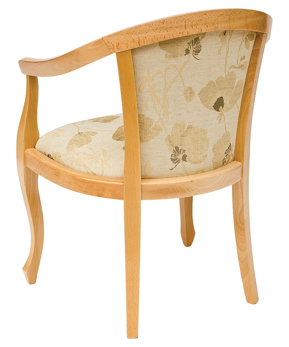 Heavy Smooth Open Arm Tub Chair - Back View