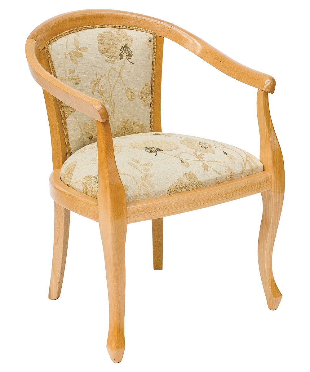 Heavy Smooth Open Arm Tub Chair - Front View