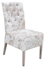 Clarice Dining Chair in Lustro Chalk Fabric
