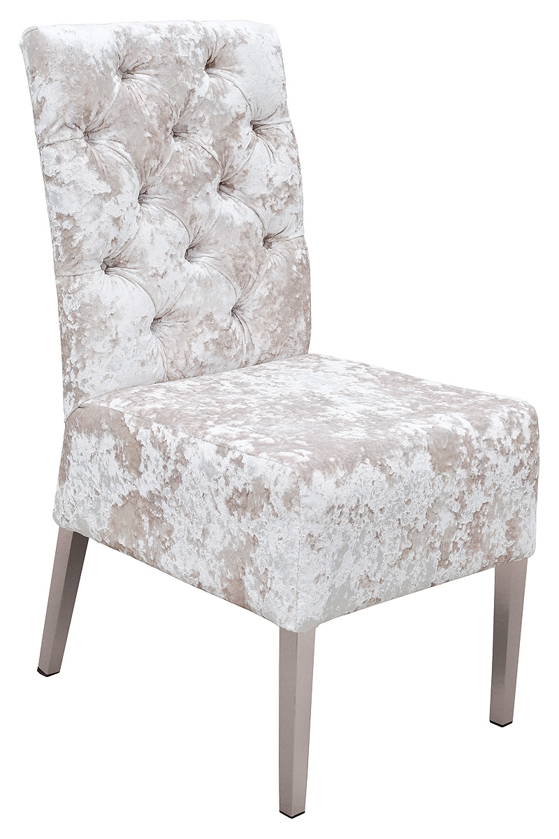 Clarice Dining Chair in Lustro Chalk Fabric