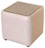 Glass Top Square Side Table Stool