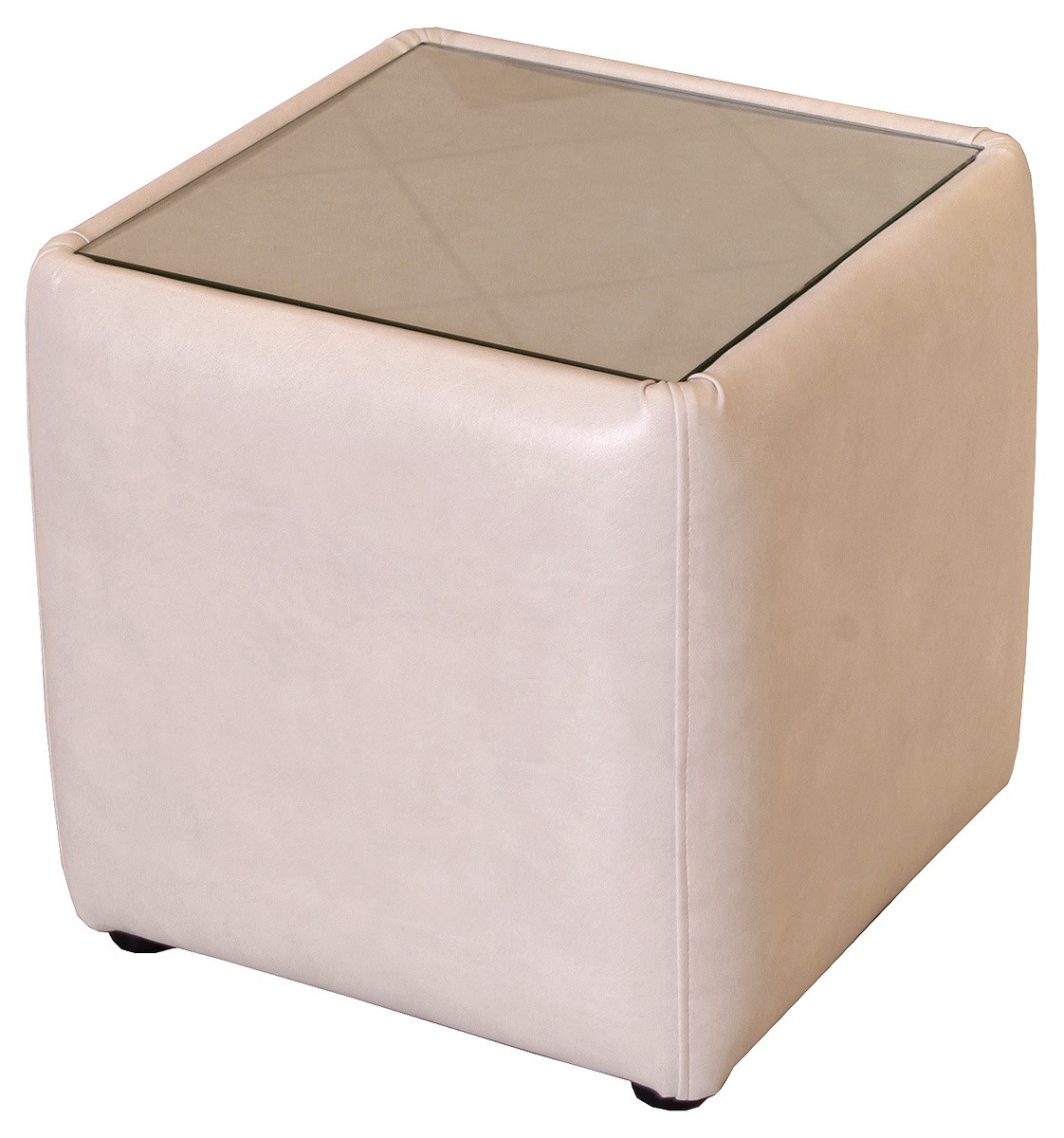 Glass Top Square Side Table Stool