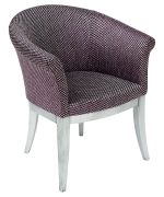 Irene Tub Chair in Purple & Silver Fabric