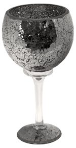 Mosaic Glass Goblet in Black