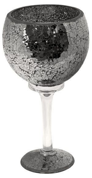 Mosaic Glass Goblet in Black