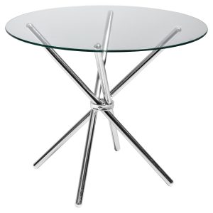 Criss-cross Clear Glass Dining Table