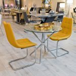 Criss-cross Clear Glass Dining Table with Menson Dining Chairs