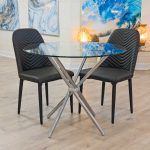 Criss Cross Glass Dining Table in our Showroom