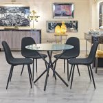 Criss-cross Black Dining Table Set in our Showroom