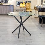 Criss-cross Black Dining Table in our Showroom