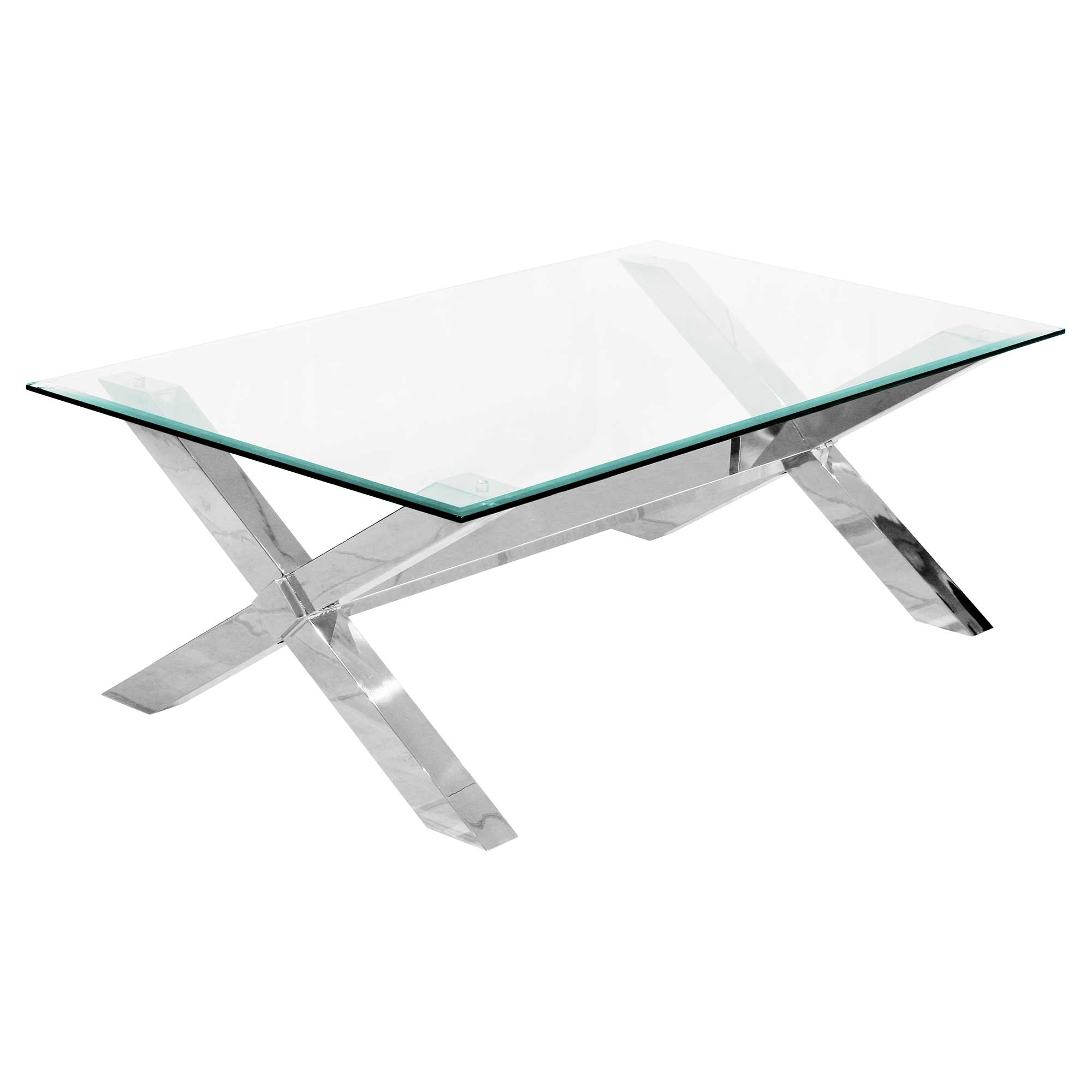 FW775 Crossly Glass Top Coffee Table Crossly Glass Top Coffee Table