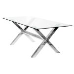 Crossly Glass Top Rectangular Dining Table