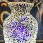 Purple Mosaic Glass Vase Lamp - Close Up