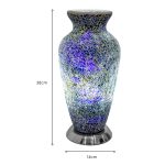 Purple Mosaic Glass Vase Lamp - Dimensions