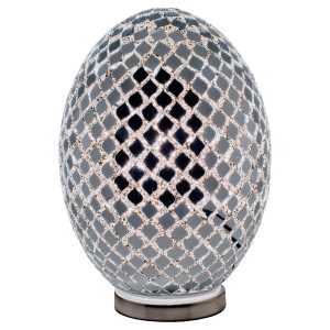 Mosaic Glass Egg Lamp - Mirrored Tile
