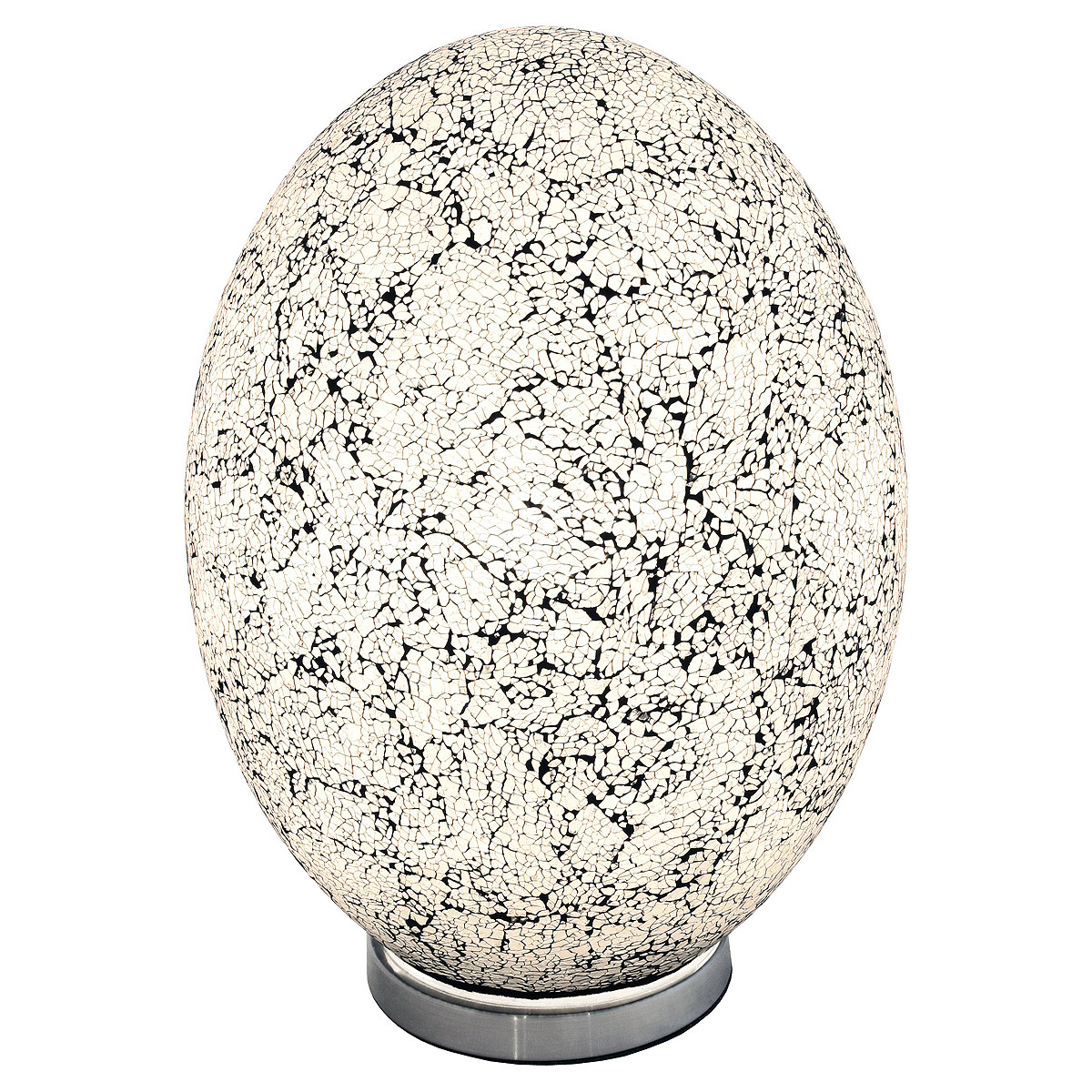 LM80W Mosaic Glass Egg Lamp - White Mosaic Glass Egg Lamp - White