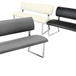 Triple Diner Bench available in Black, Cream or Grey PU